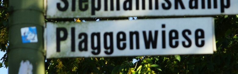 Straßenschild Plaggenwiese
