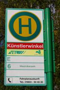Haltestellenschild Künstlerwinkel