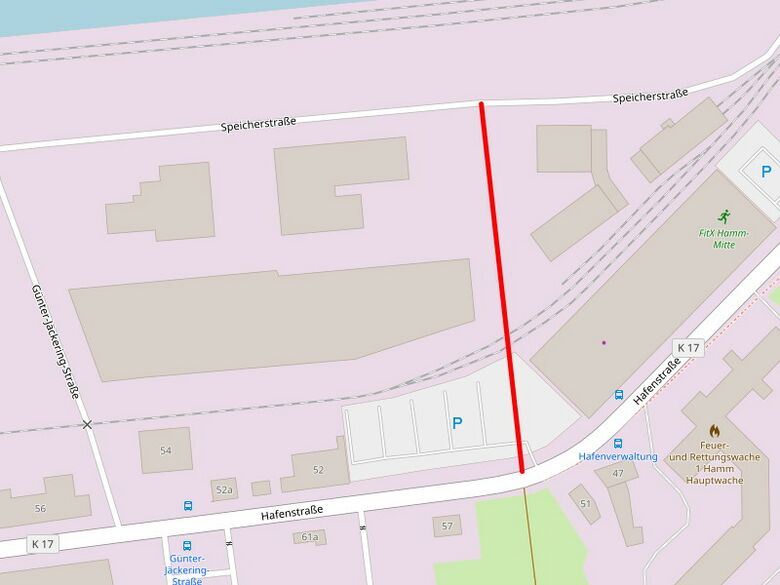 Verlauf Lagerstraße