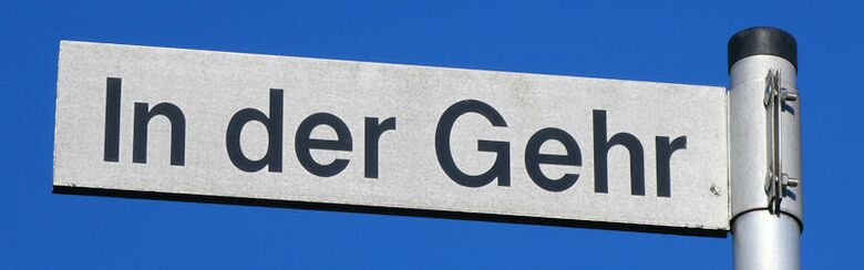 Straßenschild In der Gehr