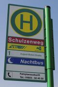Haltestellenschild Schulzenweg