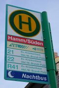 Haltestellenschild Hamm/Süden