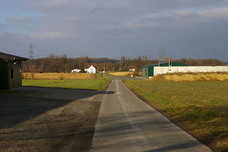 In der Kuhweide von der Scheidinger Straße aus