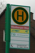 Haltestellenschild Westberger Weg