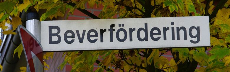 Straßenschild Beverfördering