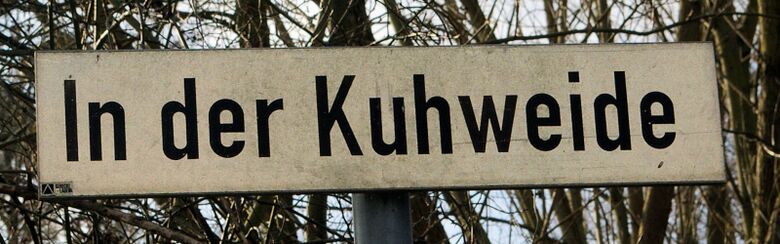 Straßenschild In der Kuhweide