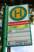 Haltestellenschild Kreuzkamphalle