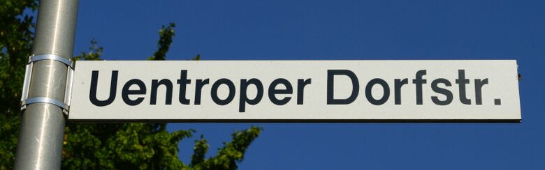 Straßenschild Uentroper Dorfstraße