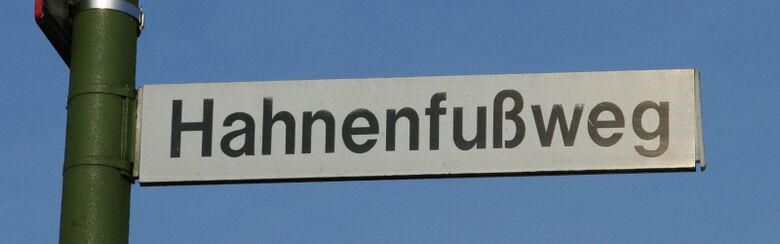 Straßenschild Hahnenfußweg