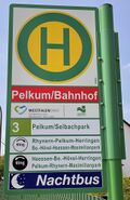 Haltestellenschild Pelkum/Bahnhof