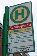 Haltestellenschild Schleppweg