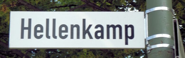 Straßenschild Hellenkamp