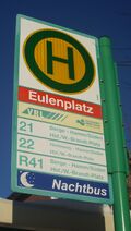 Haltestellenschild Eulenplatz