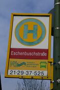 Haltestellenschild Eschenbuschstraße