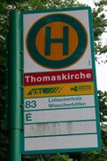 Haltestellenschild Thomaskirche