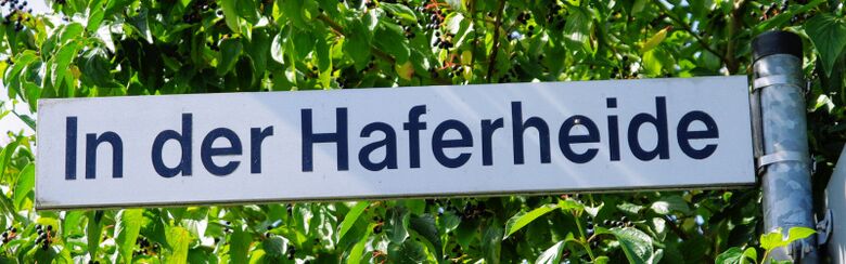 Straßenschild In der Haferheide
