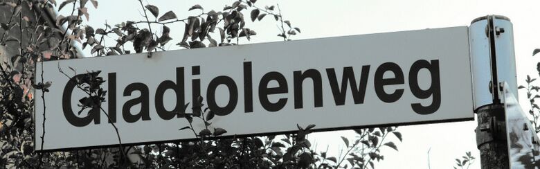 Straßenschild Gladiolenweg
