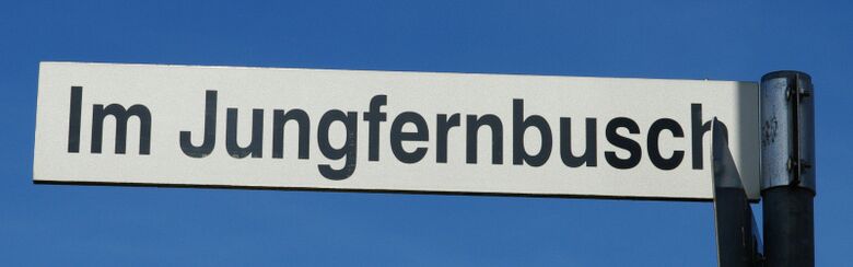 Straßenschild Im Jungfernbusch