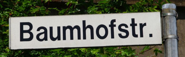 Straßenschild Baumhofstraße