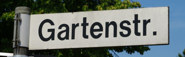 Straßenschild Gartenstraße