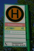 Haltestellenschild Ennigerweg