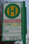 Haltestellenschild Im Tal