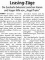 "Leasing-Züge", Westfälischer Anzeiger, 30. Dezember 2009