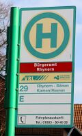 Haltestellenschild Bürgeramt Rhynern