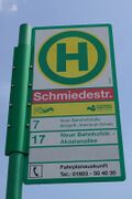 Haltestellenschild Schmiedestraße