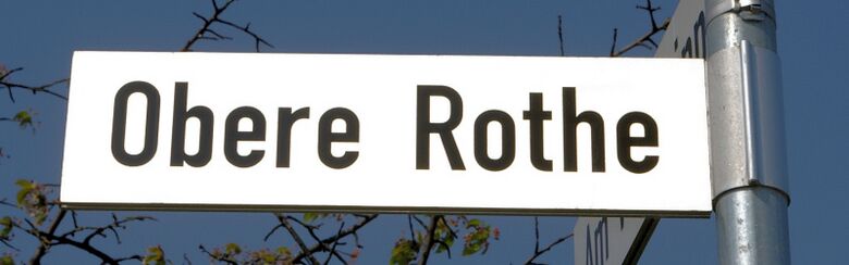 Straßenschild Obere Rothe