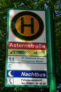 Haltestellenschild Asternstraße