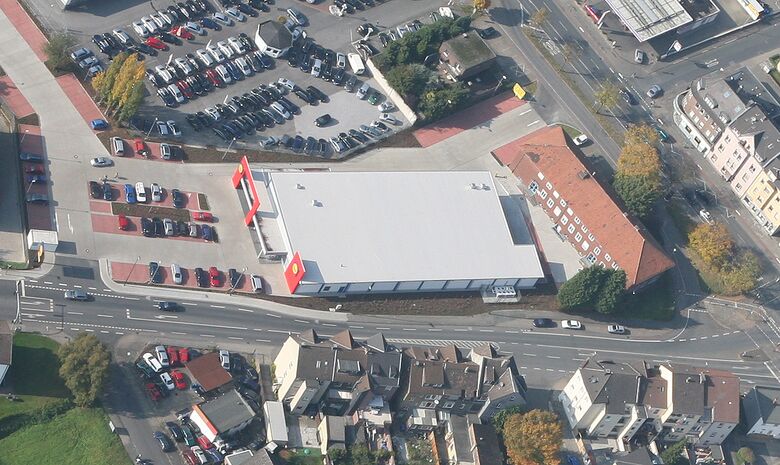 Luftbild der Lidl-Filiale an der Lohauserholzstraße