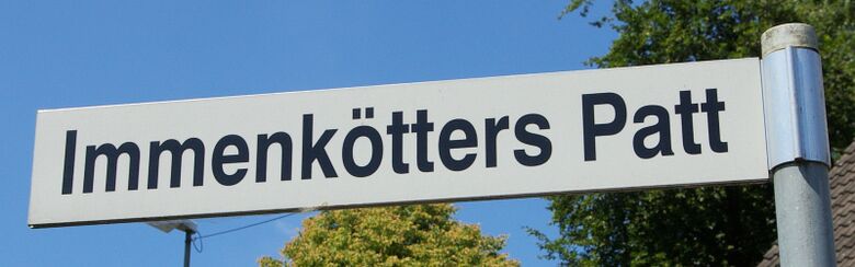 Straßenschild Immenkötters Patt