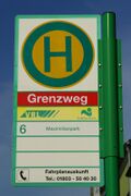 Haltestellenschild Grenzweg