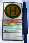 Haltestellenschild Mangels