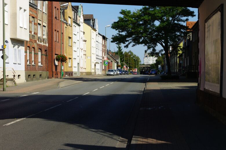 Bockumer Weg Ecke Sudetenweg Richtung Münsterstraße