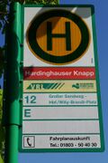 Haltestellenschild Hardinghauser Knapp