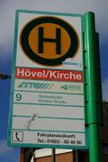 Haltestellenschild Hövel/Kirche