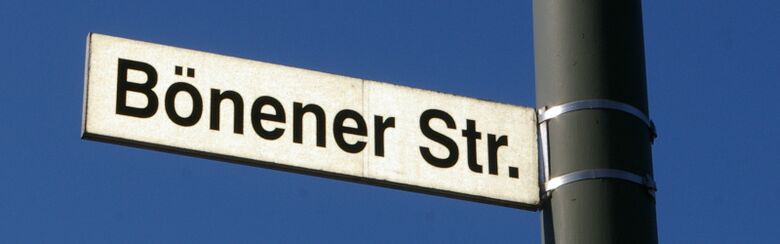 Straßenschild Bönener Straße