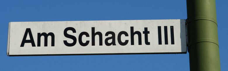 Straßenschild Am Schacht III