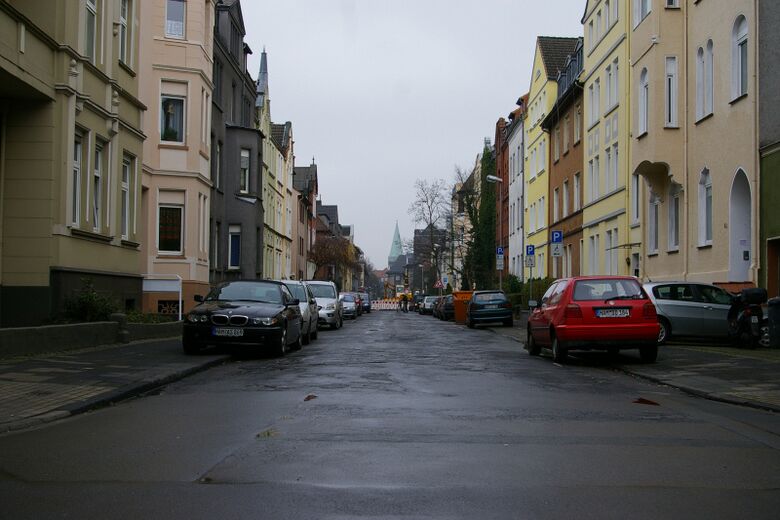 Borbergstraße von der Schillerstraße aus