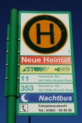 Haltestellenschild Neue Heimat