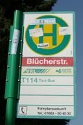 Haltestellenschild Blücherstraße