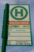 Haltestellenschild Eschenallee