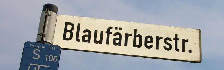 Straßenschild Blaufärberstraße