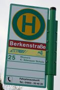 Haltestellenschild Berkenstraße