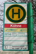 Haltestellenschild Köhne