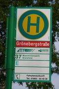 Haltestellenschild Grönebergstraße
