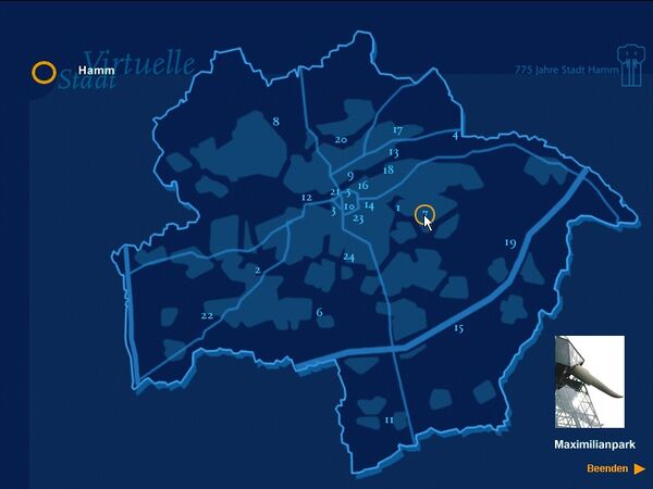 Screenshot des Startbildschirms