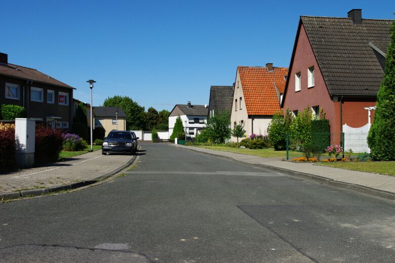 Plutostraße von der Marsstraße aus